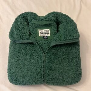 American Eagle Outfitters Green Sherpa Jacket